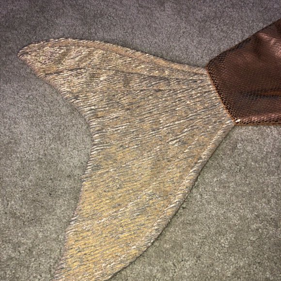 L * Space By Monica Wise Gold Sparkle Mermaid Tail Christmas Stocking New - Picture 4 of 12